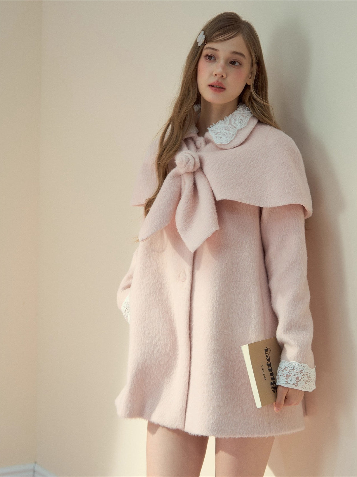 Two-Piece Cape Wool Coat