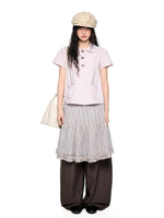 Plaid Bubble Chiffon Skirt