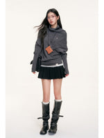 Cape Cut Turtleneck Batwing Sweater