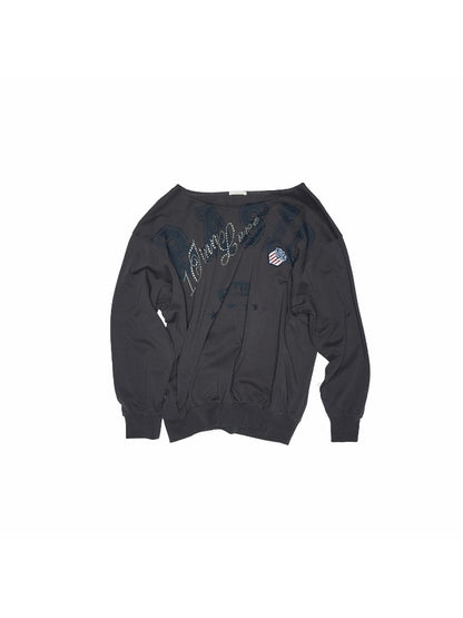 Retro Letter Print Sweatshirt