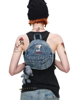 Winged Denim Backpack