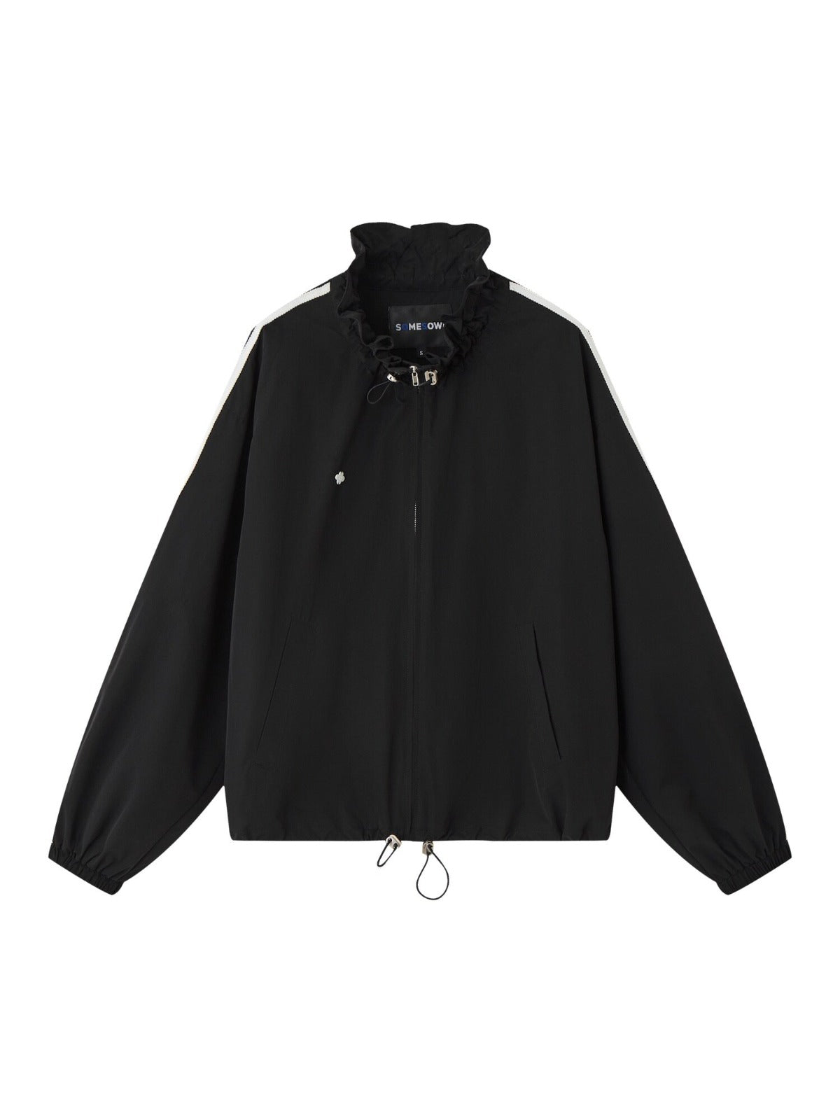 Ribbon Ruffle Drawstring Jacket