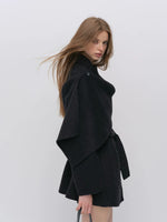 Modern Cape Scarf Wool Coat