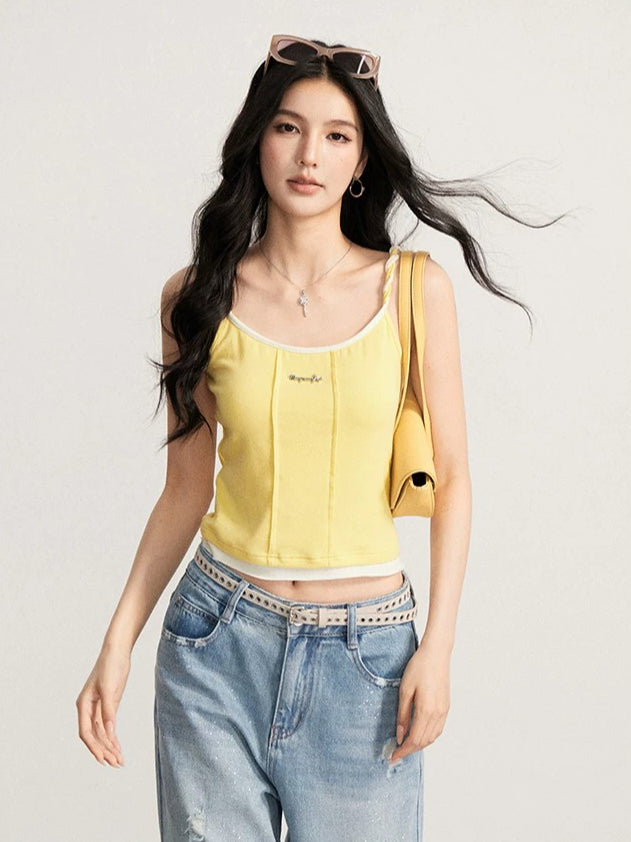 Contrast Cable Cami Top