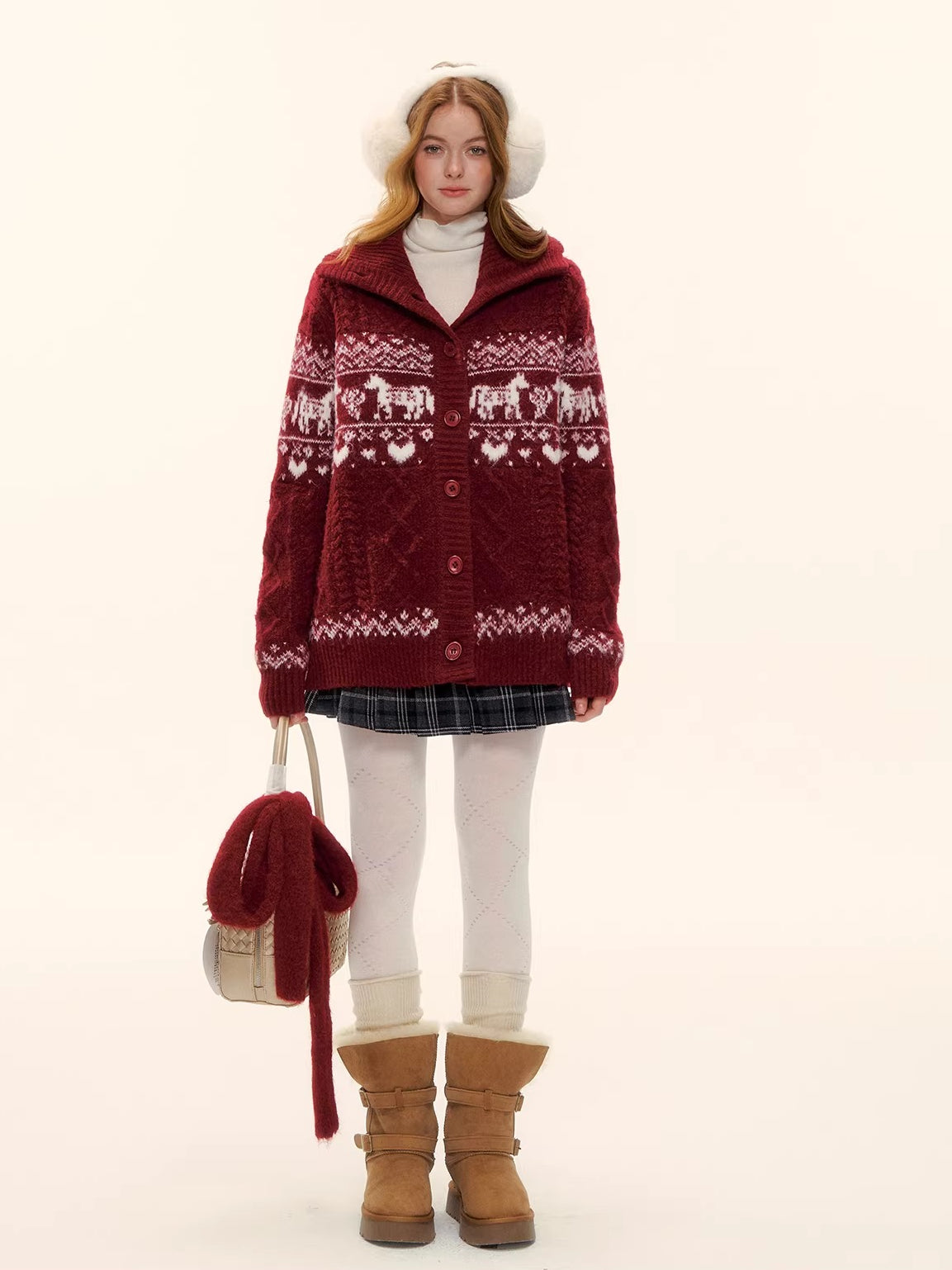 Fair Isle Pony Knit Cardigan