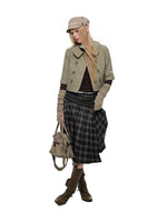 Vintage Double-Breasted Crop Jacket
