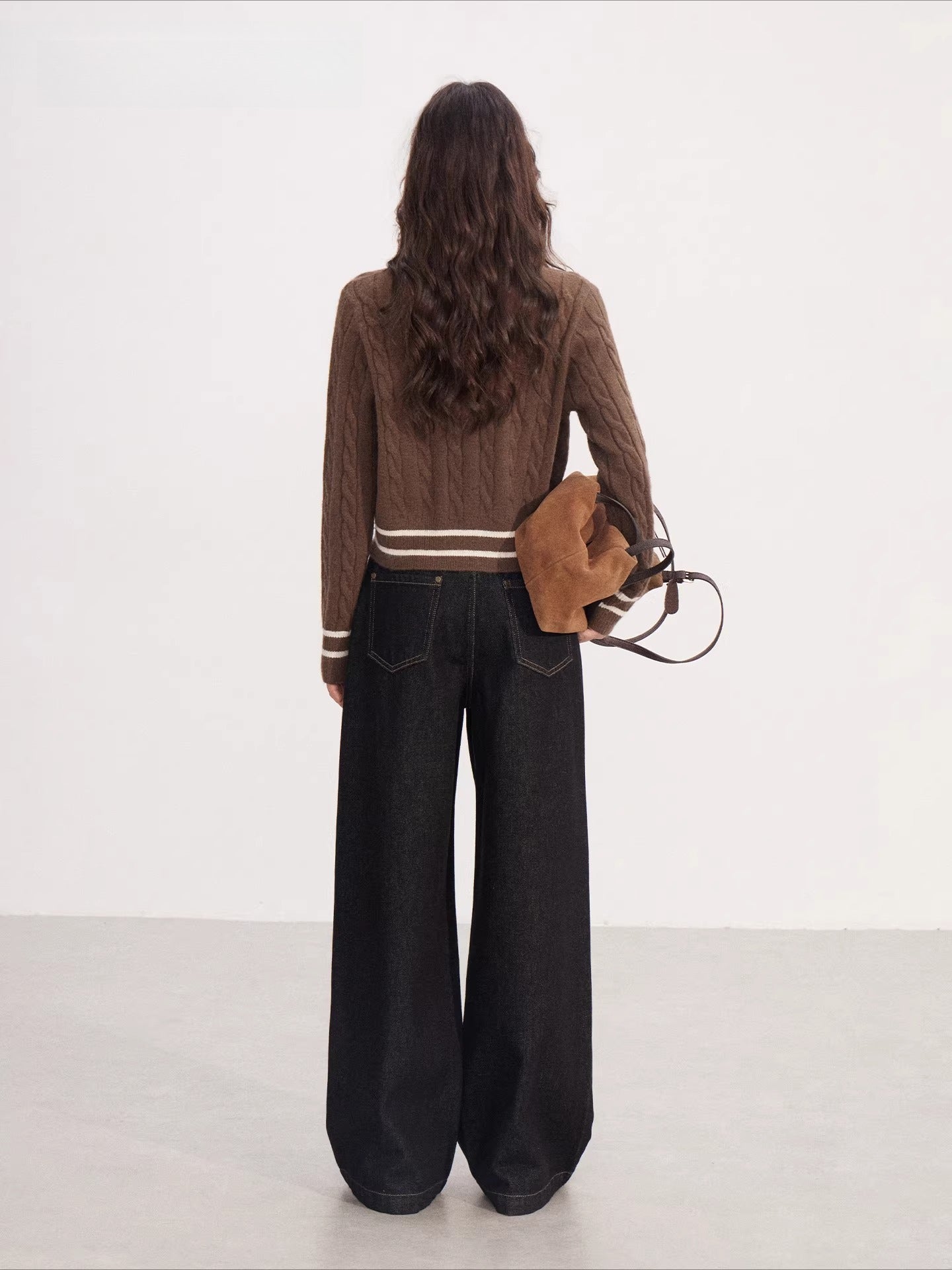 Vintage Black Denim Embroidered Wide Leg Pants