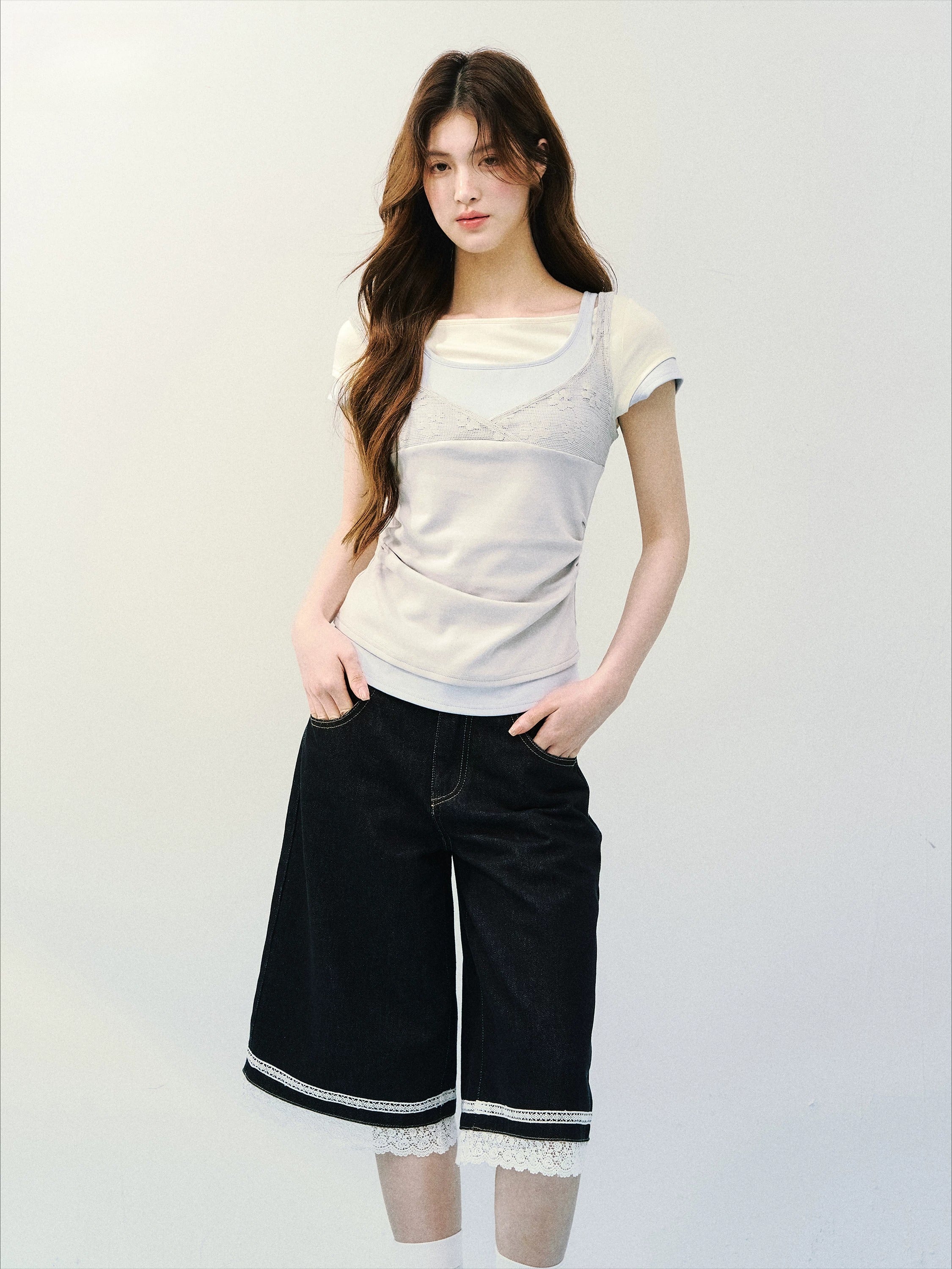 Lace Layered Knit Tee