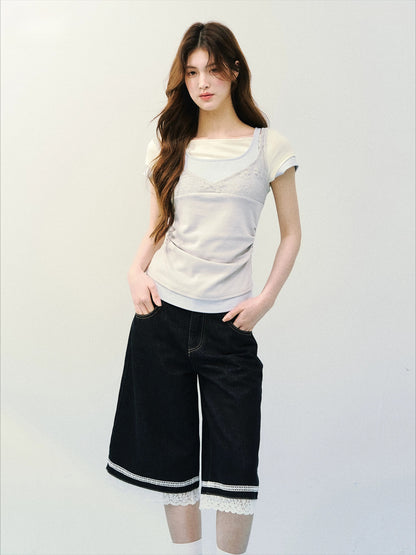 Lace Layered Knit Tee