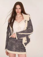Sherpa Trimmed Jacket & Skirt Set