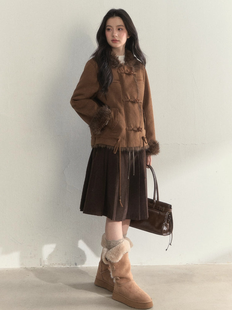 Oak Study Faux-Shearling Suede Jacket
