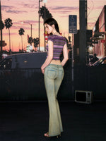 Siamese Stripe Cropped T-shirt