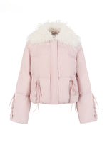 Winter Drawstring Fur Collar Down
