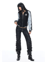 Y2K Leopard PU Patch Jacket