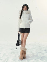 Vintage Fitted White Down Jacket