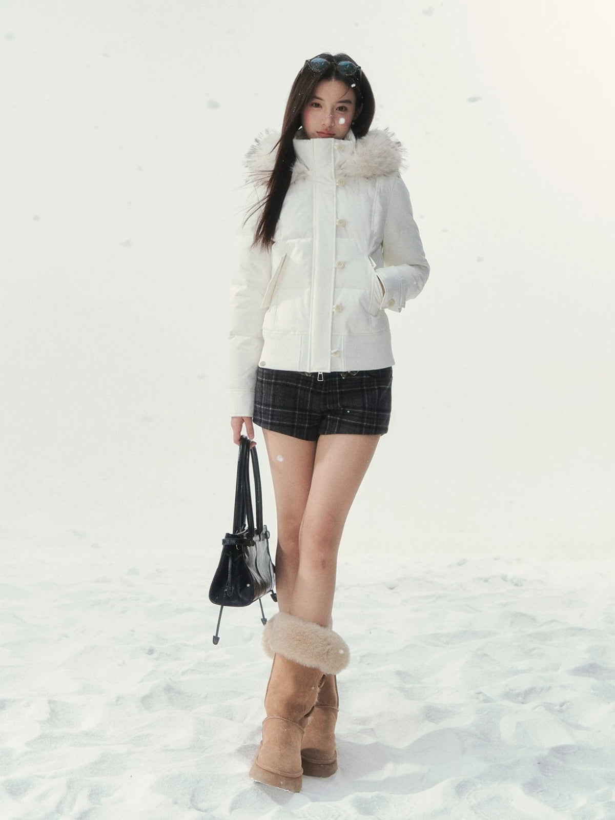 Vintage Fitted White Down Jacket