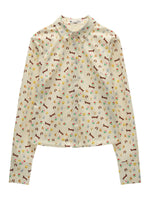 Playful Dog Print Fitted Shirt
