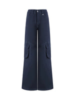 High Waist Cotton Cargo Pants