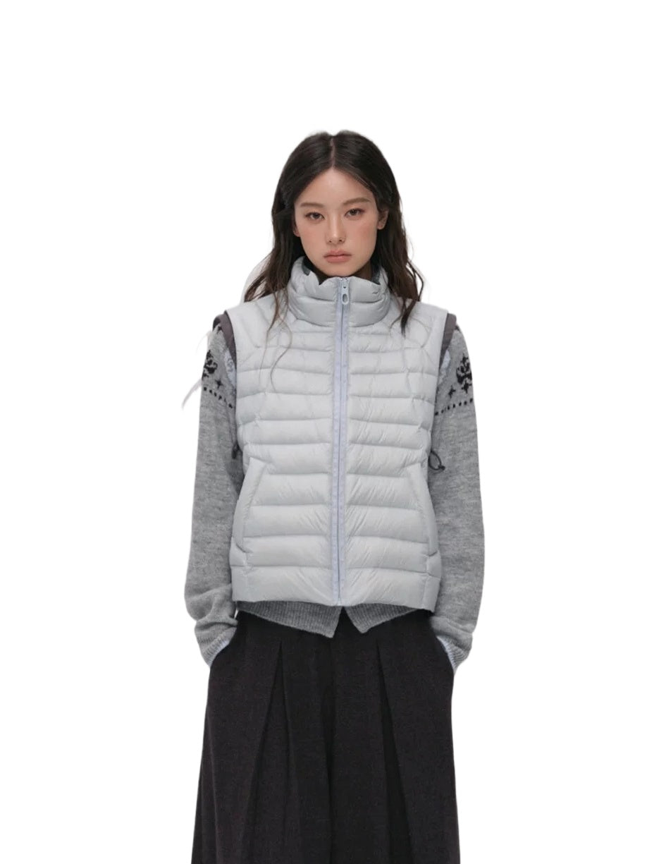 Contrast Quilted Down Vest