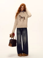 Playful Pony Embroidered Sweater