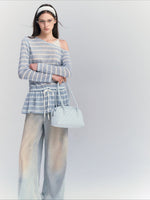 Lace Strap Stripe Top