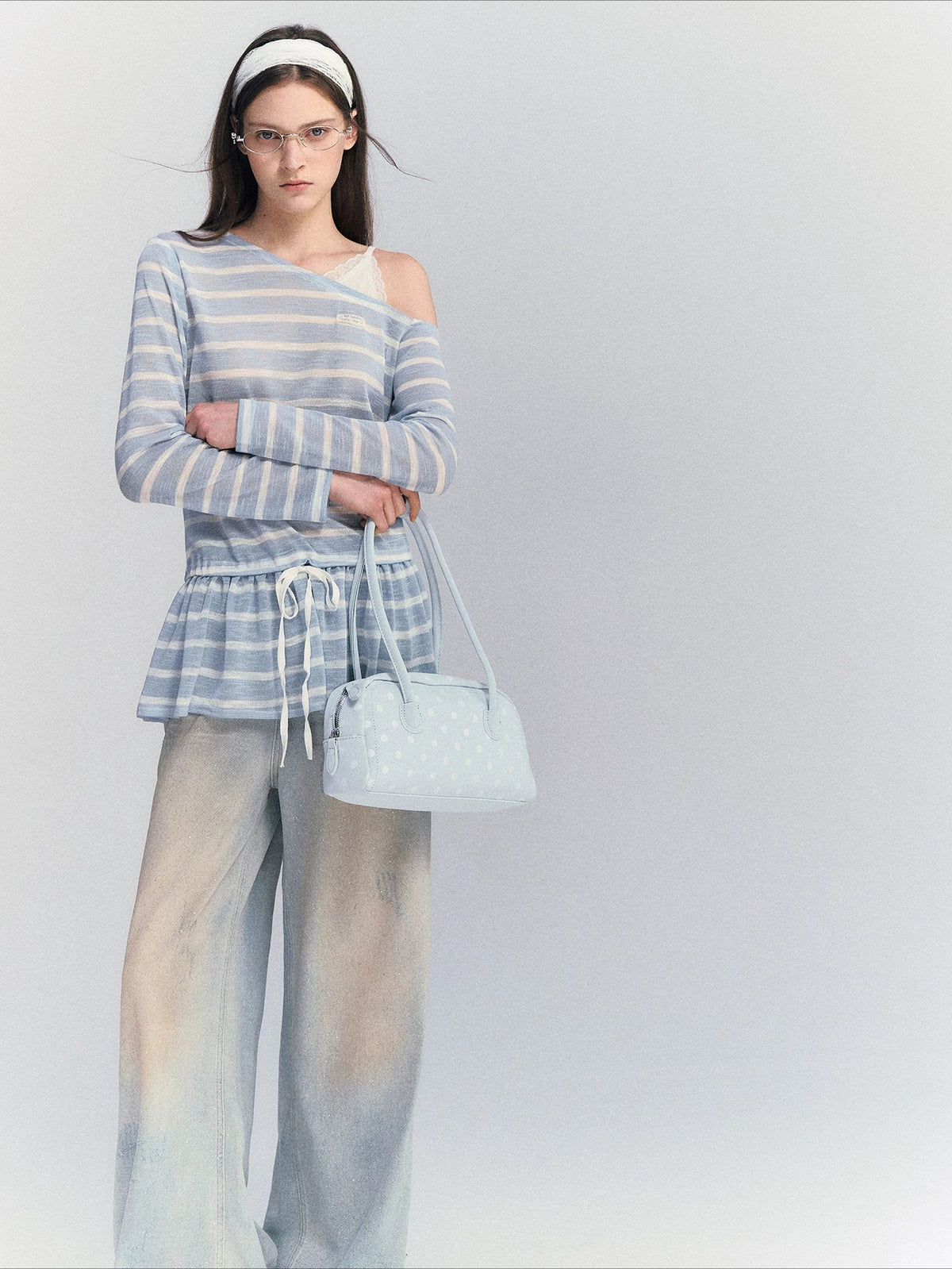 Lace Strap Stripe Top