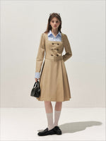 Vintage Mock-Layer Trench Dress