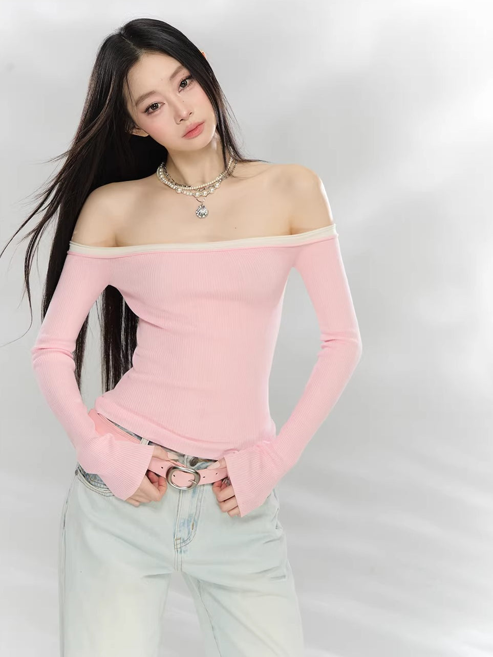 Off-Shoulder Knit Top