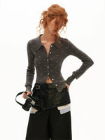 Lace Trim Floral Knit Cardigan