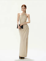 Twist Halter Maxi Dress