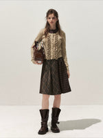 Ruffle Trim Vintage Knit Sweater