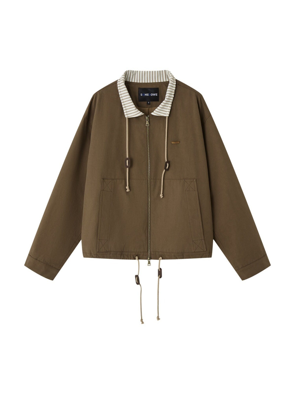 Striped Patchwork Utility Jacket