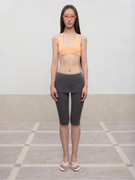 Layered Color Blocking U-Neck Halter Vest