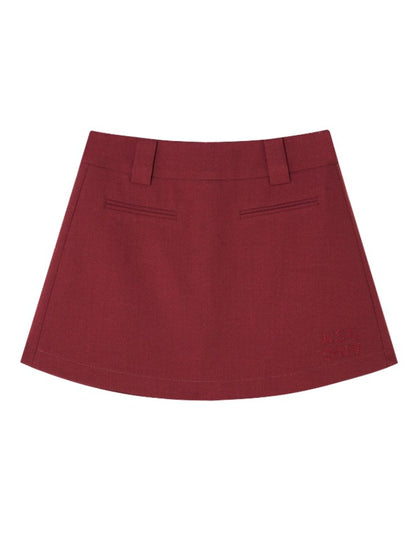 Anti-exposure Applique Pocket Suit Skort