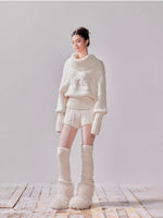 Oversized Turtleneck Off-Shoulder Sweater & Skirt Set