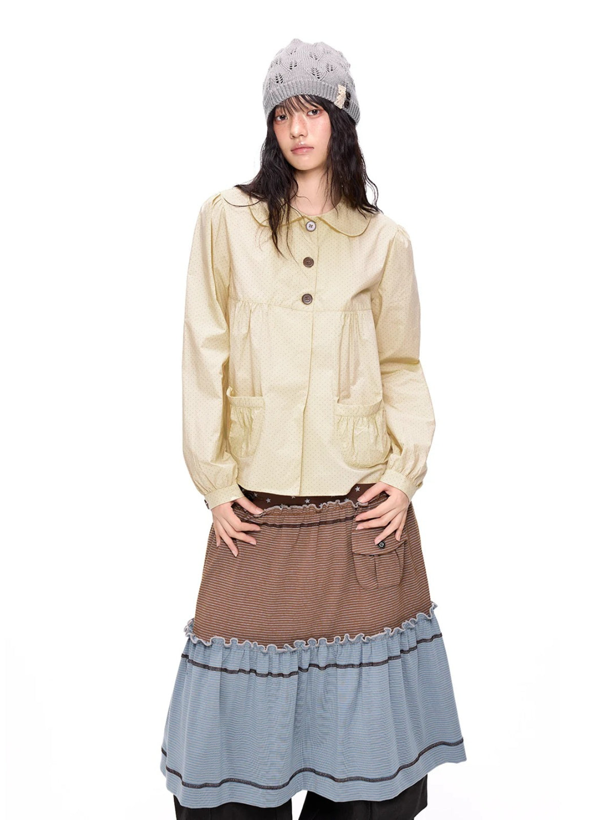 Polka Dot Doll Collar Shirt
