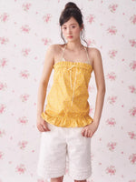 Purple & Yellow Floral Halter Camisole