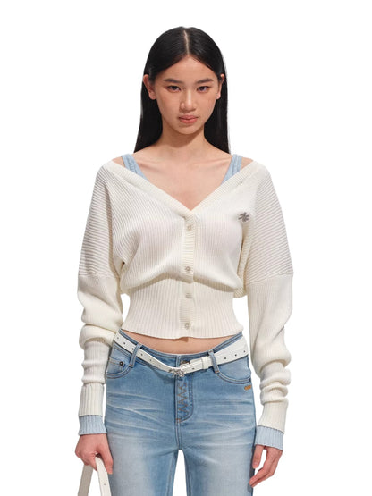 Newport Deconstructed V-Neck Knit Cardigan