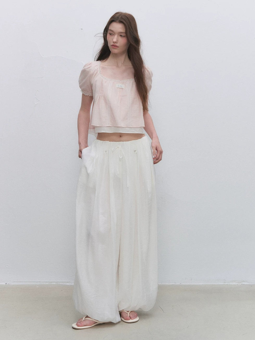 Square Neck Lace Crop Top