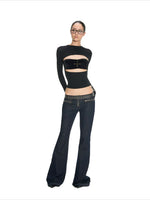 Cross Patchwork Knit Top