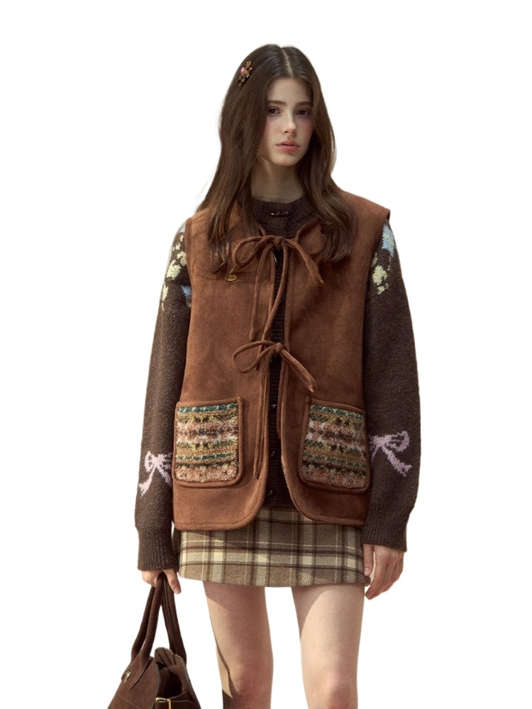 Reversible Fair Isle Faux Fur Vest