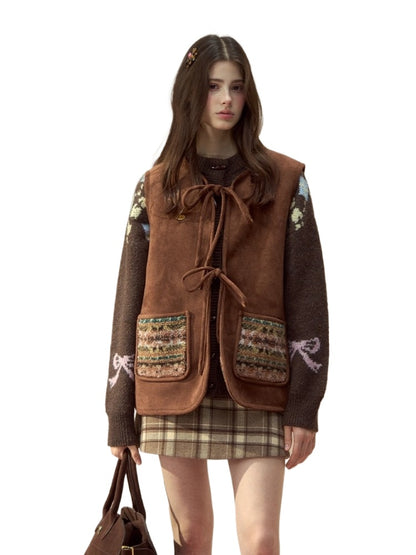 Reversible Fair Isle Faux Fur Vest