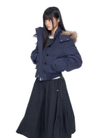 Fur Collar Hooded Cropped Down