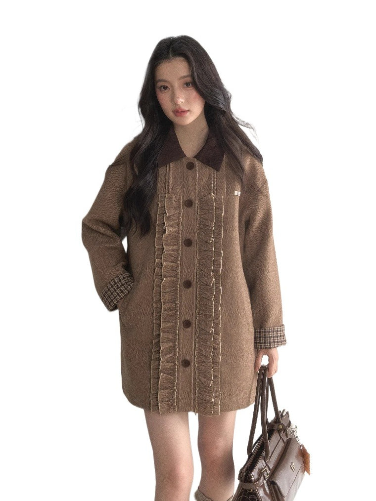 Houndstooth Reversible Jacket Pleated Skirt Set