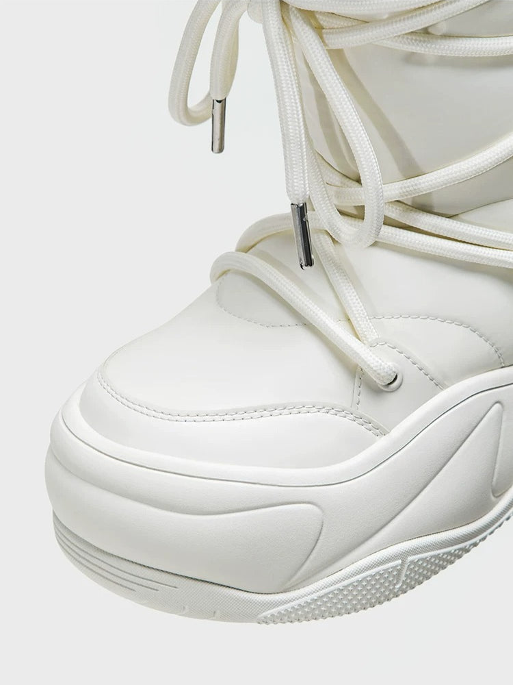 Fleece Platform Snow Boots