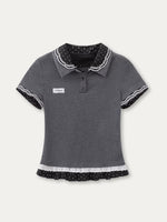 Vintage Layered Polo Knit Tee