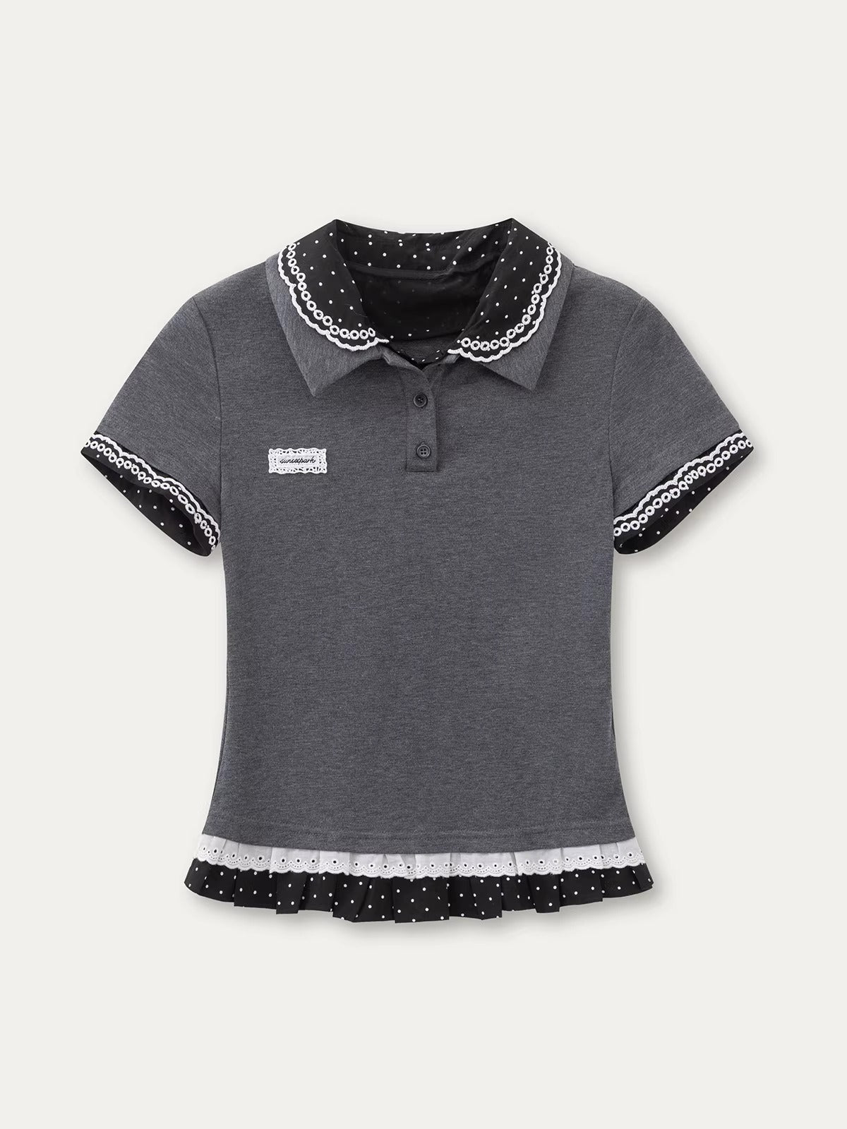 Vintage Layered Polo Knit Tee