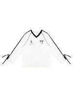Contrast Bow Long Sleeve Tee