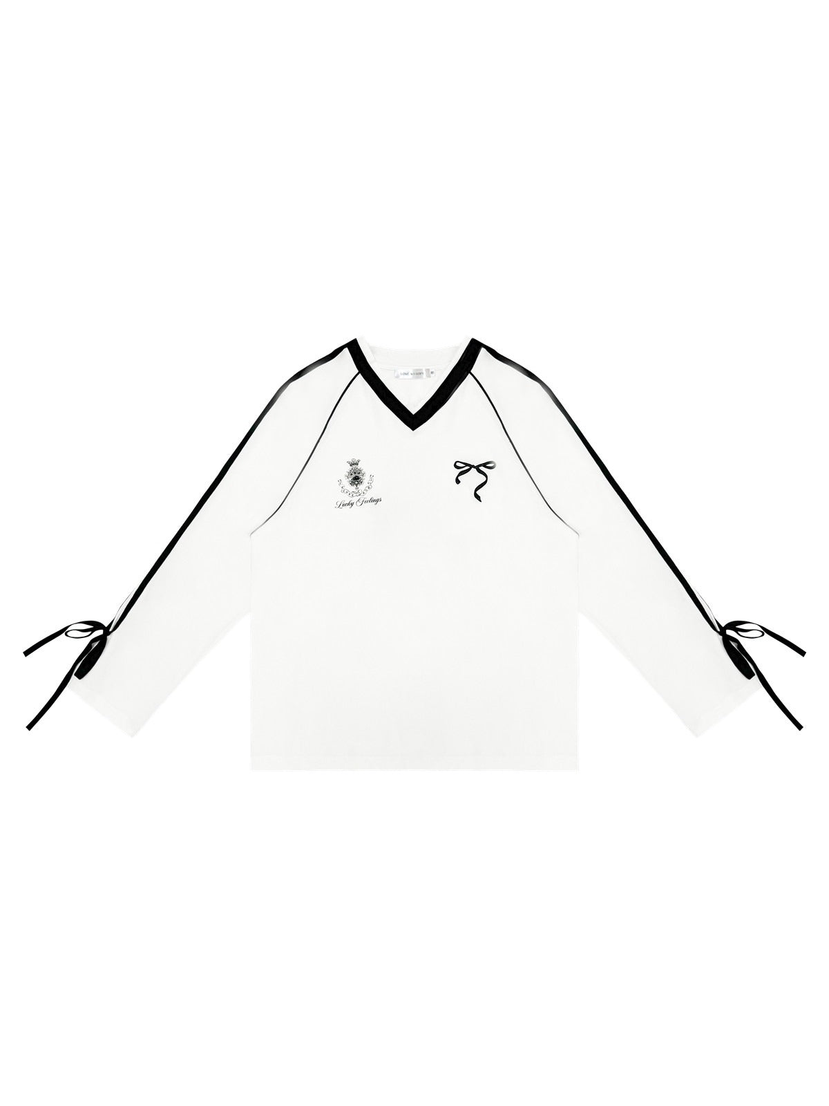 Contrast Bow Long Sleeve Tee