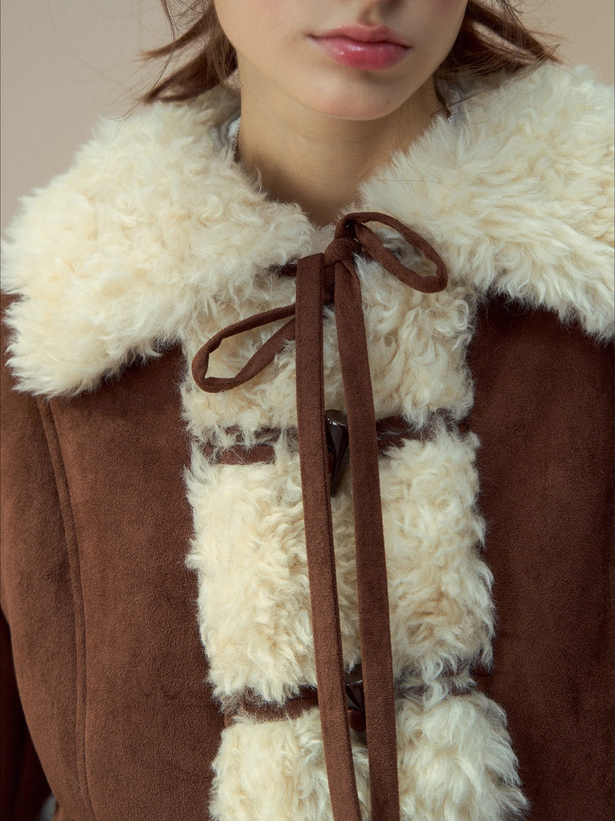 Suede Fleece Toggle Coat